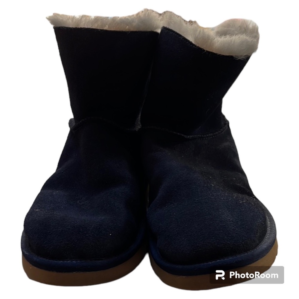 Uggs Koolaburra Mini Suede Fur Boots Insignia Blue Size 8